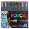 Posca Paint Markers - Set of 8, Metallic Colors, Medium Bullet Tip, 2.5 mm